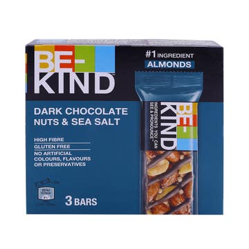 Be-Kind Dark Chocolate Nuts & Sea Salt Bars 3x30g 