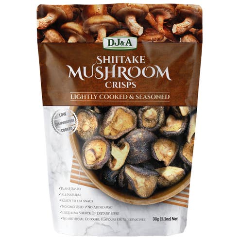 DJ&A Lightly Cooked & Seasoned Shiitake Mushroom Crisps 30g 