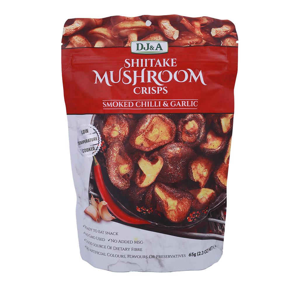 DJ&A Smoked Chilli & Garlic Shiitake Mushroom Crisps 65g