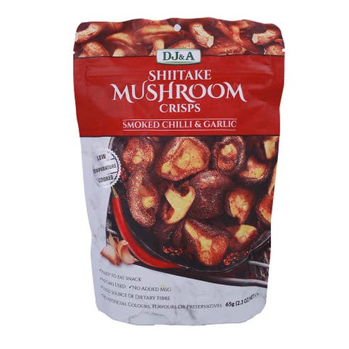 DJ&A Smoked Chilli & Garlic Shiitake Mushroom Crisps 65g 