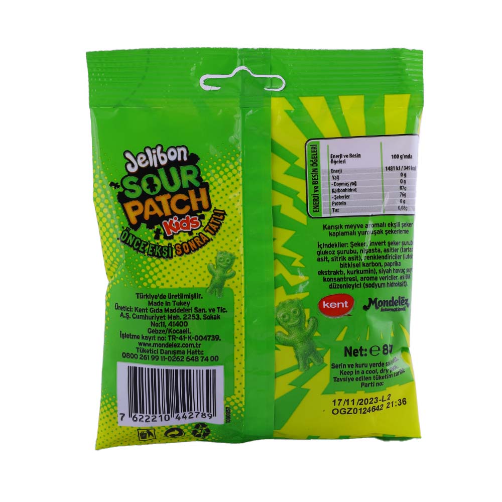 Kent Jelibon Sour Patch Kids Candy 80g back image