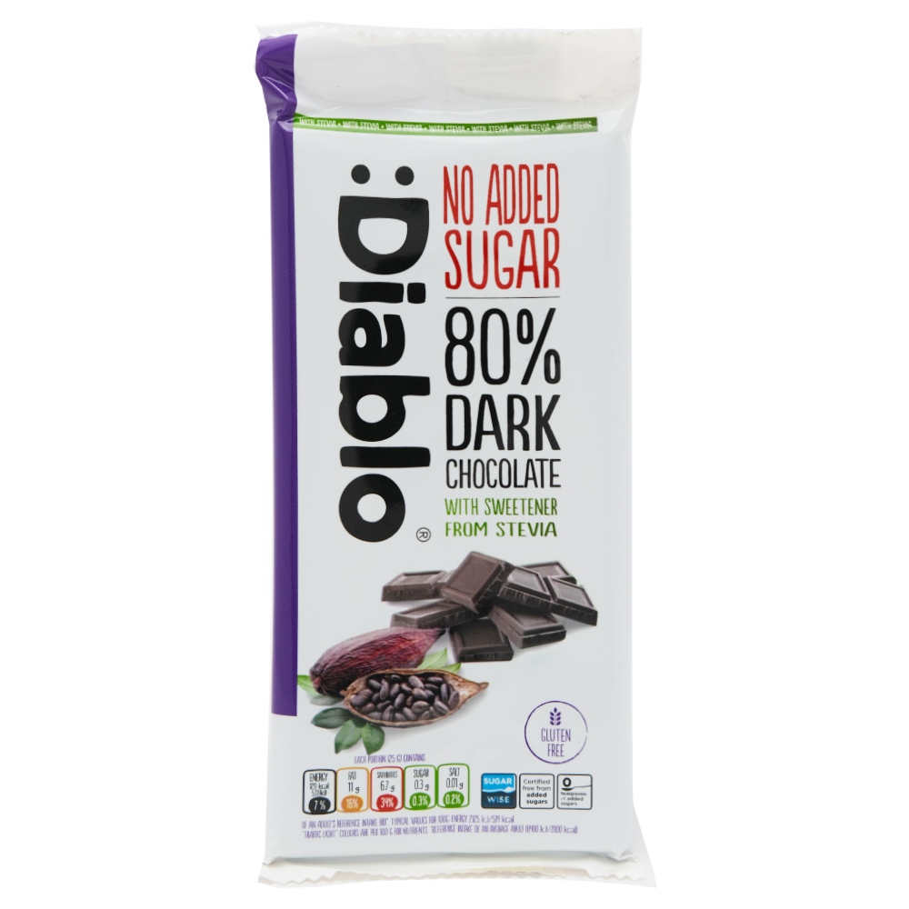 Diablo No Added Sugar Dark Chocolate 75g