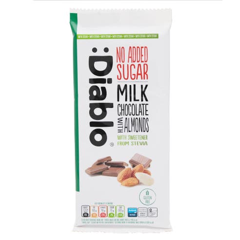 Diablo No Added Sugar Milk Chocolate with Almond 75g 