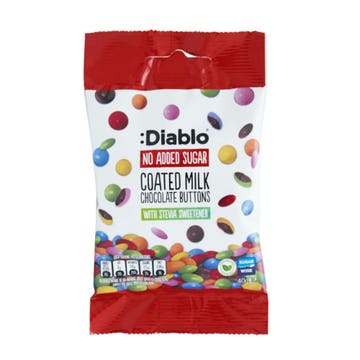 Diablo No Added Sugar Coated Milk Chocolate Buttons 40g 