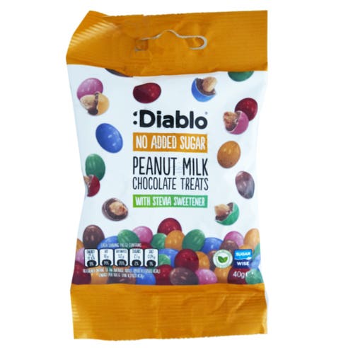 Diablo No Added Sugar Peanut Milk Chocolate Treats 40g 