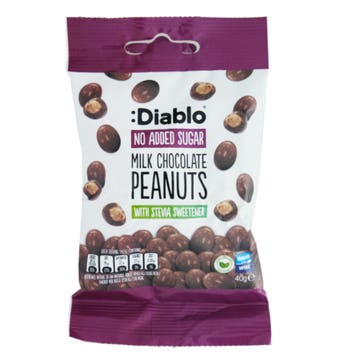 Diablo No Added Sugar Peanut Milk Chocolate 40g 