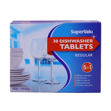 SuperValu 5in1 Dishwasher Tablets Regular 30 600g 