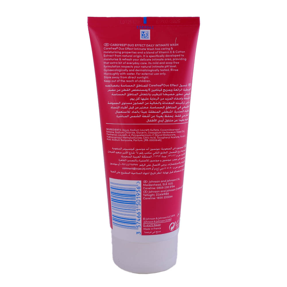Carefree Duo Effect Daily Intimate Wash 200ml back image