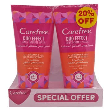 Carefree Vitamin E & Cotton Extract Intimate Wash 2x200ml [Special Offer]