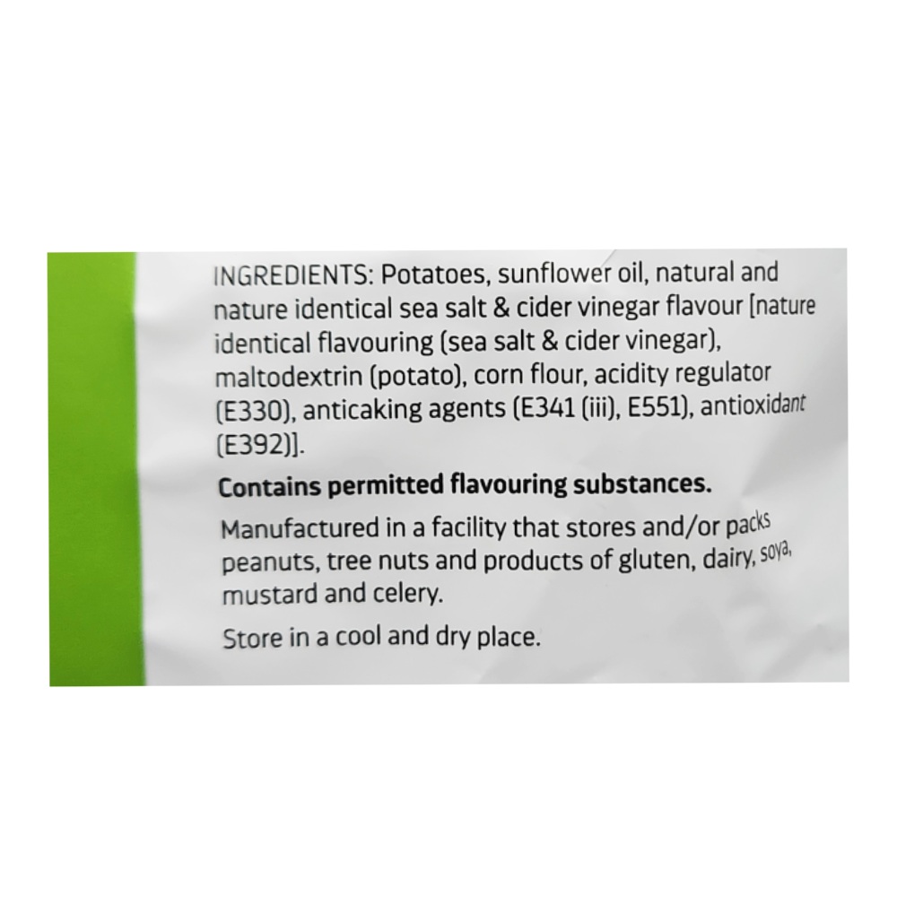 Hunter Gourmet Sea Salt & Cider Vinegar Hand Cooked Potato Chips 125g back image