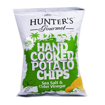 Hunter Gourmet Sea Salt & Cider Vinegar Hand Cooked Potato Chips 125g 