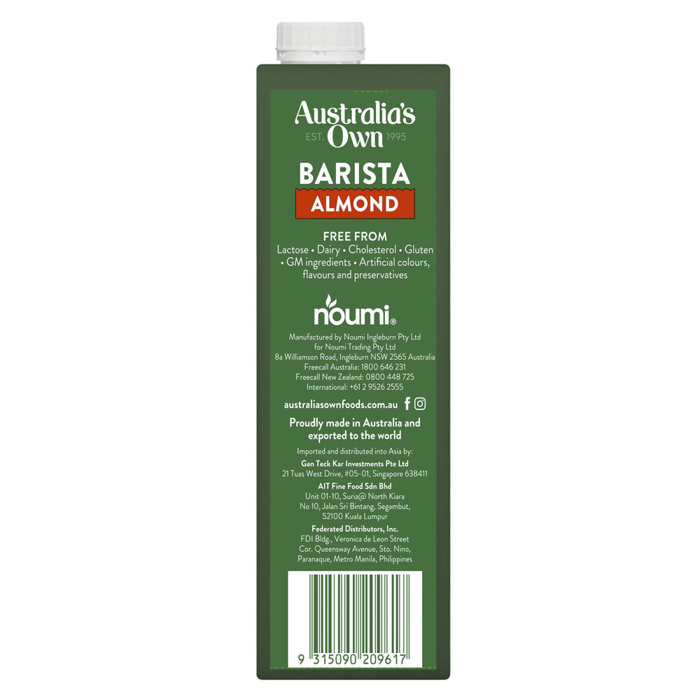 Australia's Own Barista Almond Milk 1L left side image