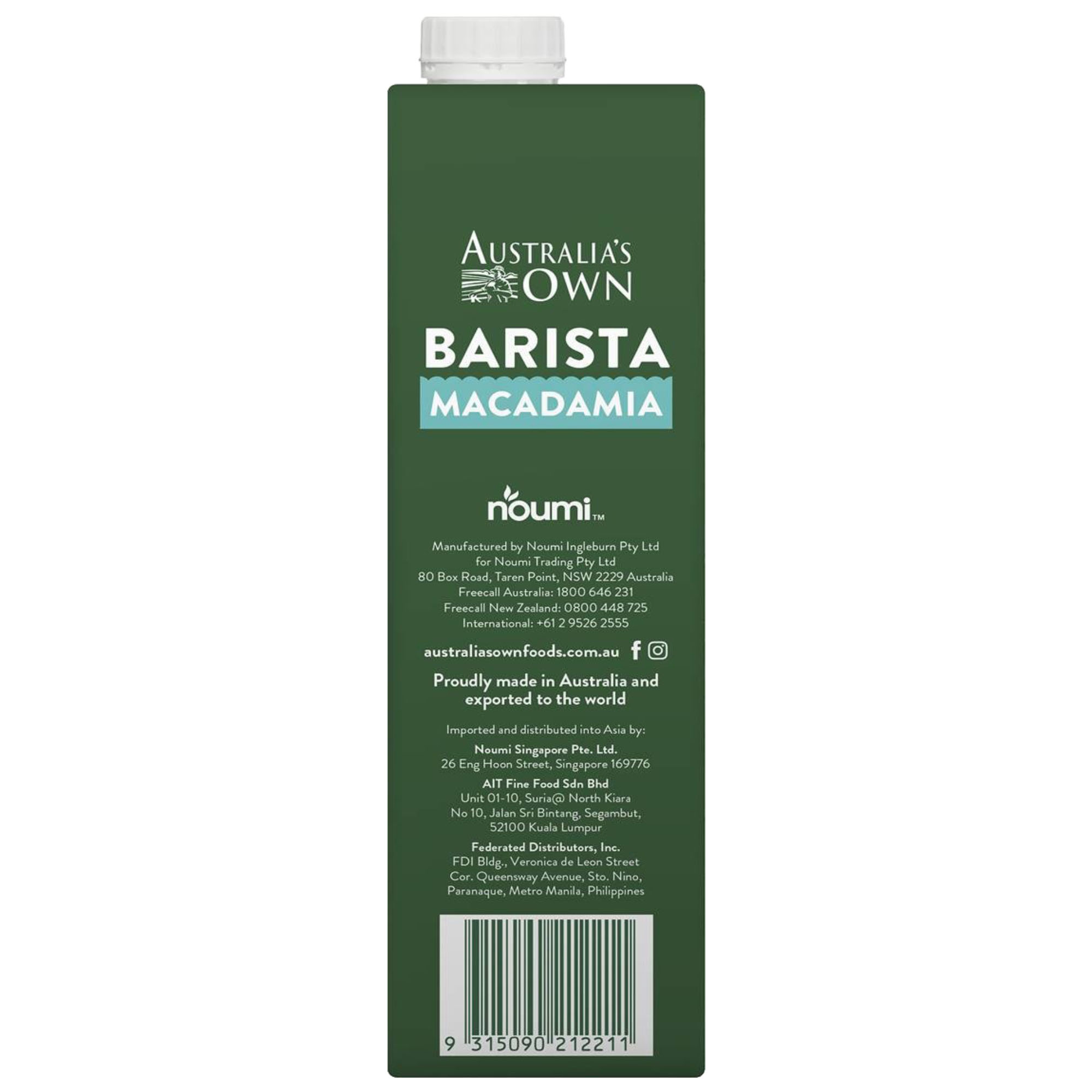 Australia's Own Barista Macadamia 1L left side image