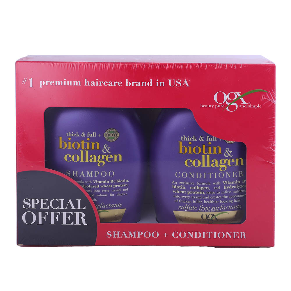 Ogx Biotin & Collagen Shampoo And Conditioner 385ml [Special Offer] 