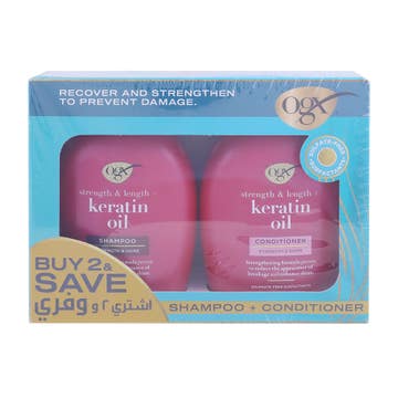 Ogx Keratin Oil Shampoo & Conditioner 385ml [Special Offer]