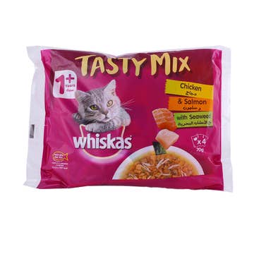 Whiskas Tasty Mix Chicken & Salmon With Seaweed 70g [4 Pieces] 