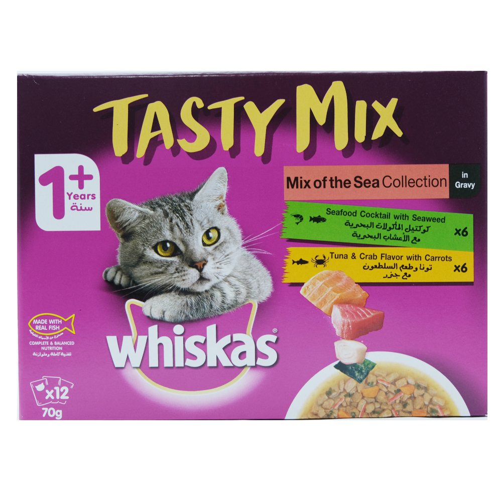 Whiskas Tasty Mix Of The Sea 12pk 70g
