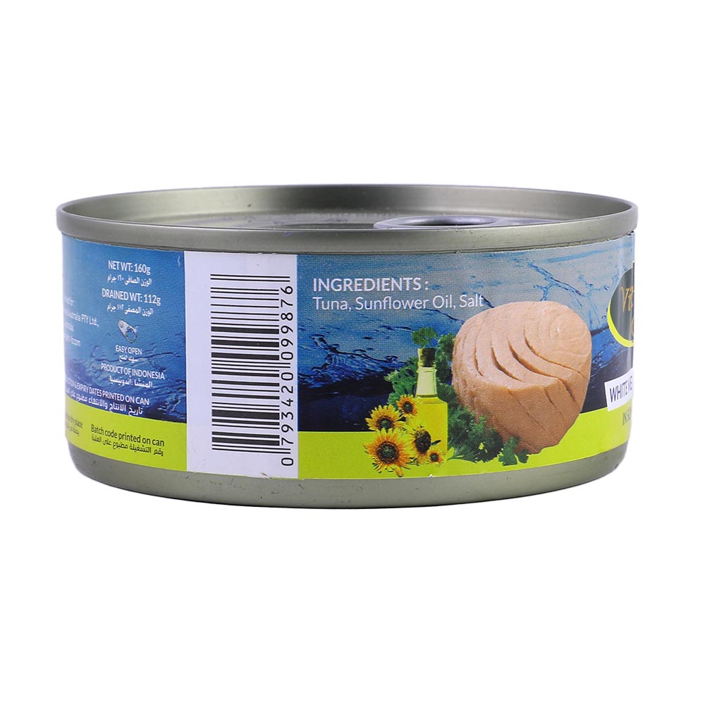 Victoria Garden White Meat Tuna Solid Sunflower 160g right side image