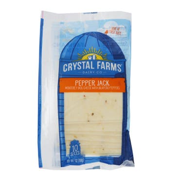 Crystal Farms Pepper Jack Sliced Cheese 198g 