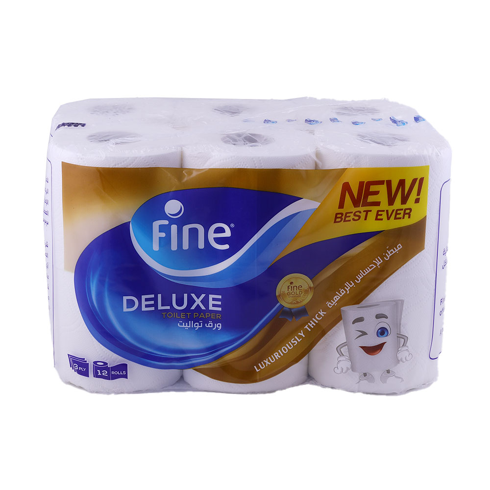Fine Deluxe 3 Ply Toilet Tissue 12 Rolls - 140's