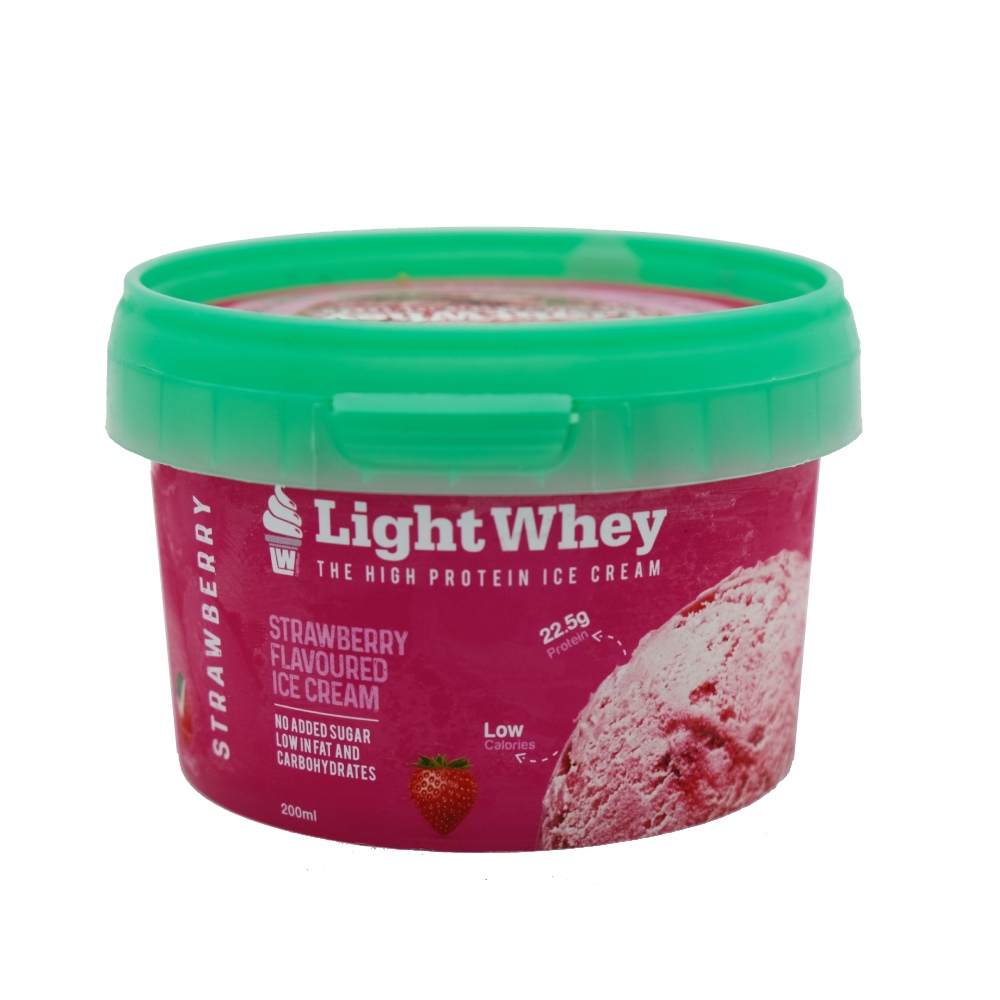 Light Whey Ice Cream Strawberry Cup 200ml back image