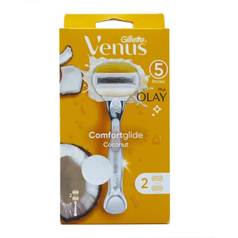 Gillette Venus Comfort Glide With Olay & Coconut 1 Razor + 2 Cartridge 