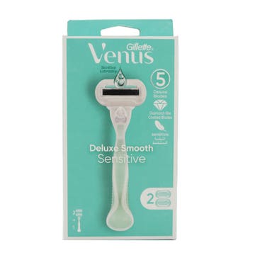 Gillette Venus Deluxe Smooth Sensitive 1 Razor + 2 Cartridge 