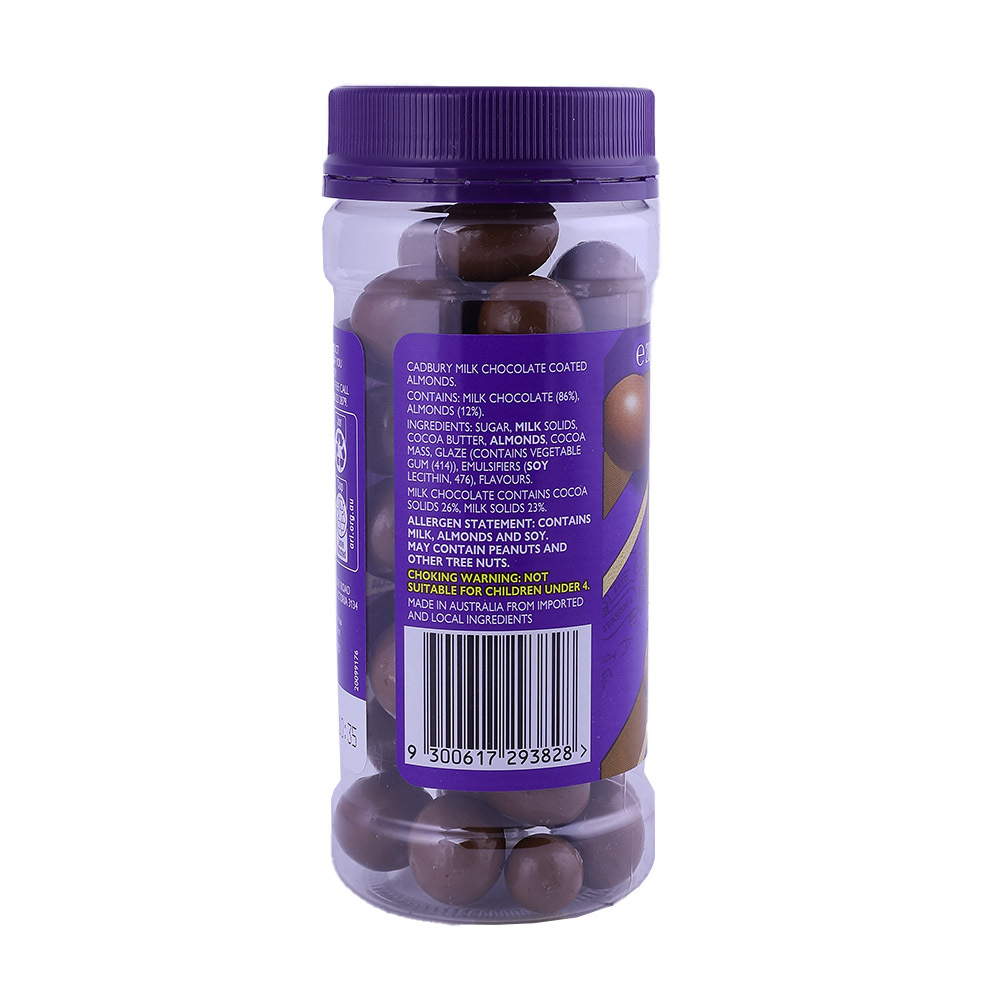 Cadbury Milk Chocolate Coated Almonds 280g back image