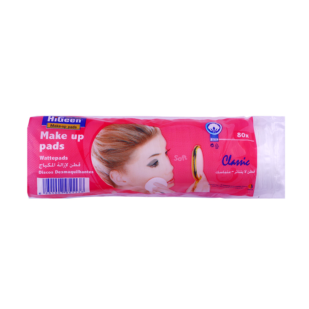HiGeen Make Up Pads [80 Pieces] back image