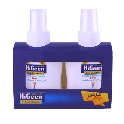 HiGeen Antibacterial Hand & Things Sanitizer Spray 2x100ml [Special Offer] 