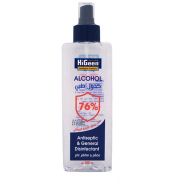 HiGeen Alcohol 76% Disinfectant 250ml 