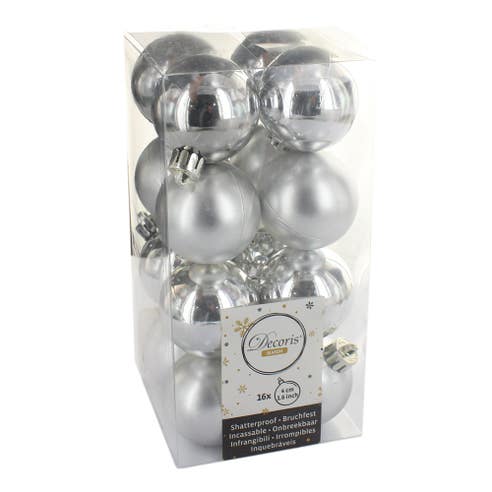 Fizzco Silver Baubles Shatterproof 16X40Mm 