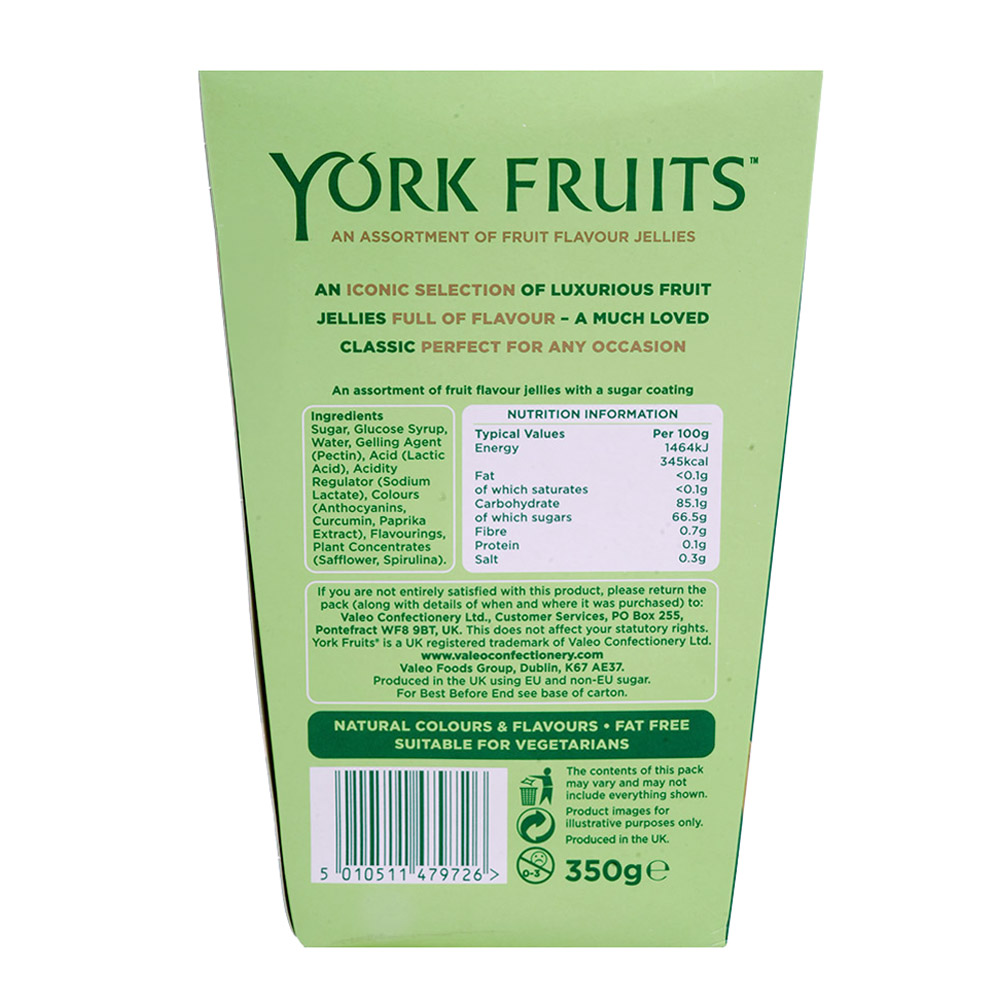 York Fruits Carton 350g back image
