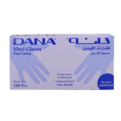 Dana Clear Medium Vinyl Gloves 100's 
