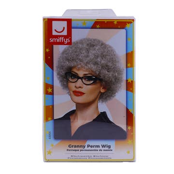 Smiffys Grey Granny Perm Wig