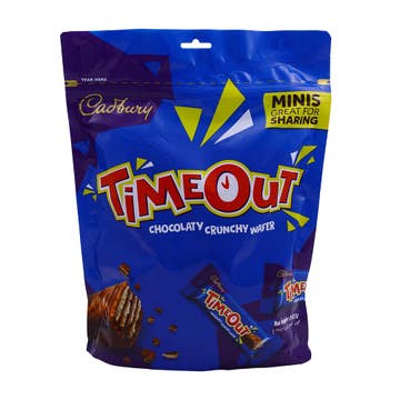 Cadbury Timeout Chocolaty Crunchy Wafer Bag 247.2g 