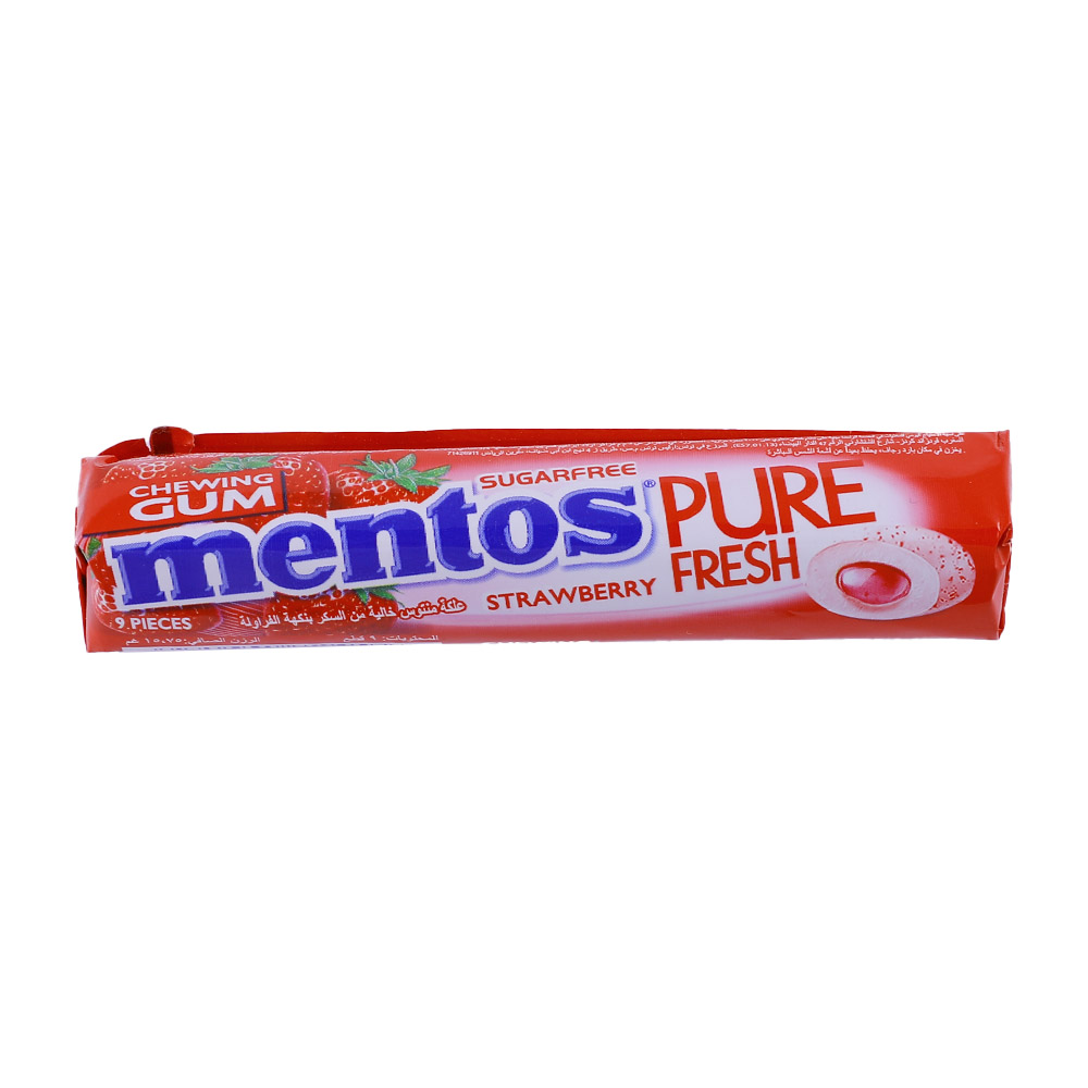 Mentos Pure Fresh Strawberry Chewing Gum 15.75g