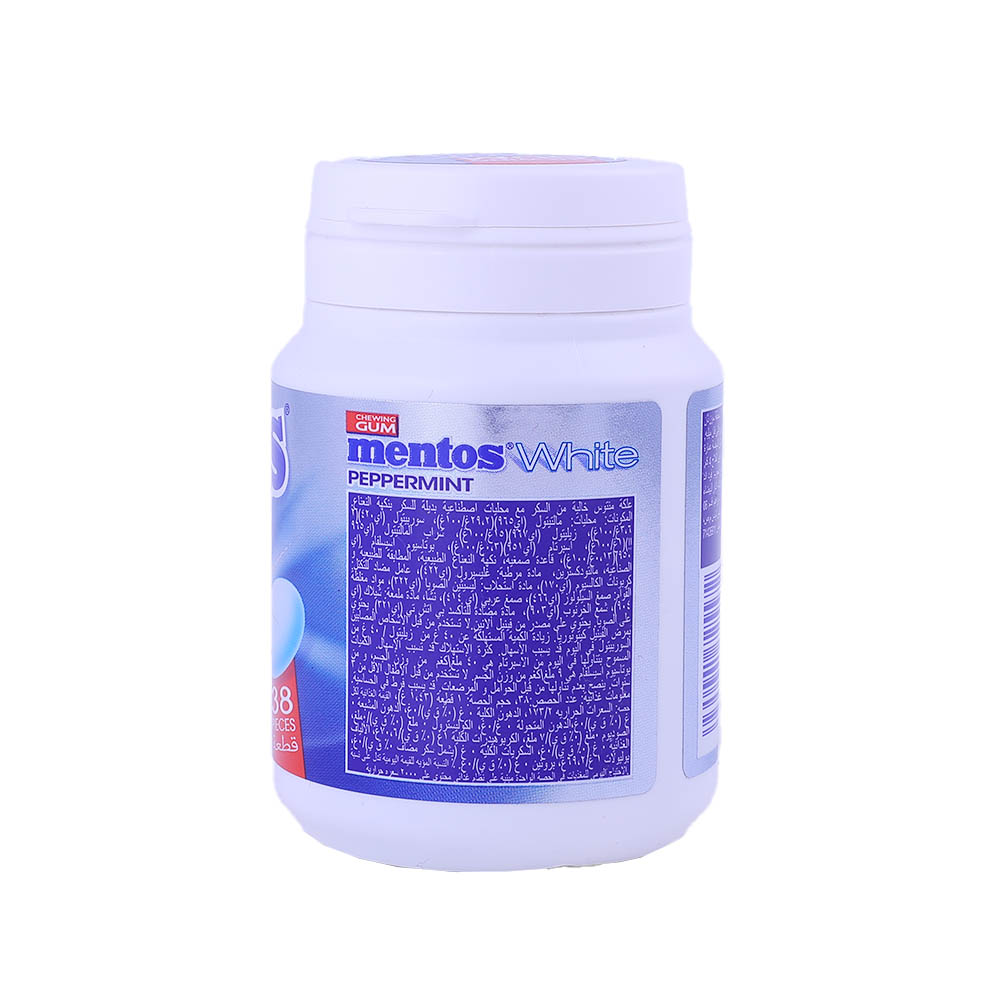 Mentos White Peppermint Chewing Gum 54g back image