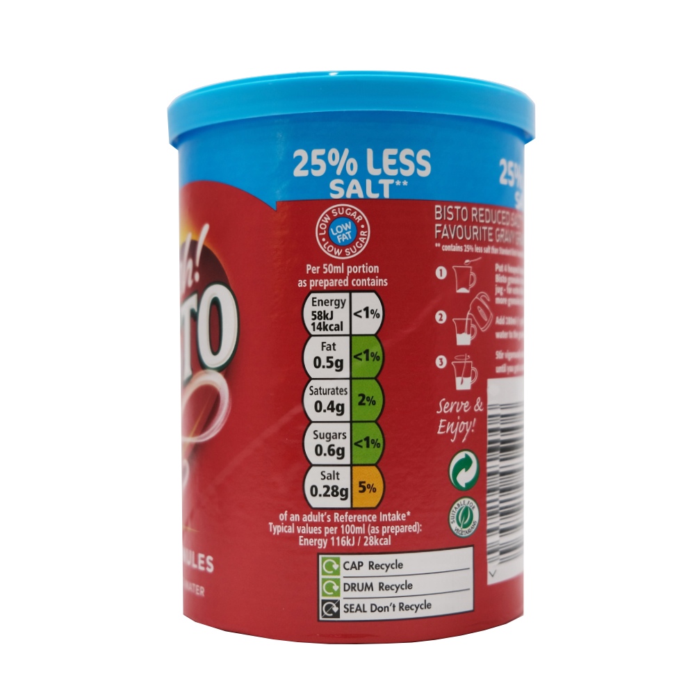 Bisto Reduced Salt Gravy Granules 190g back image