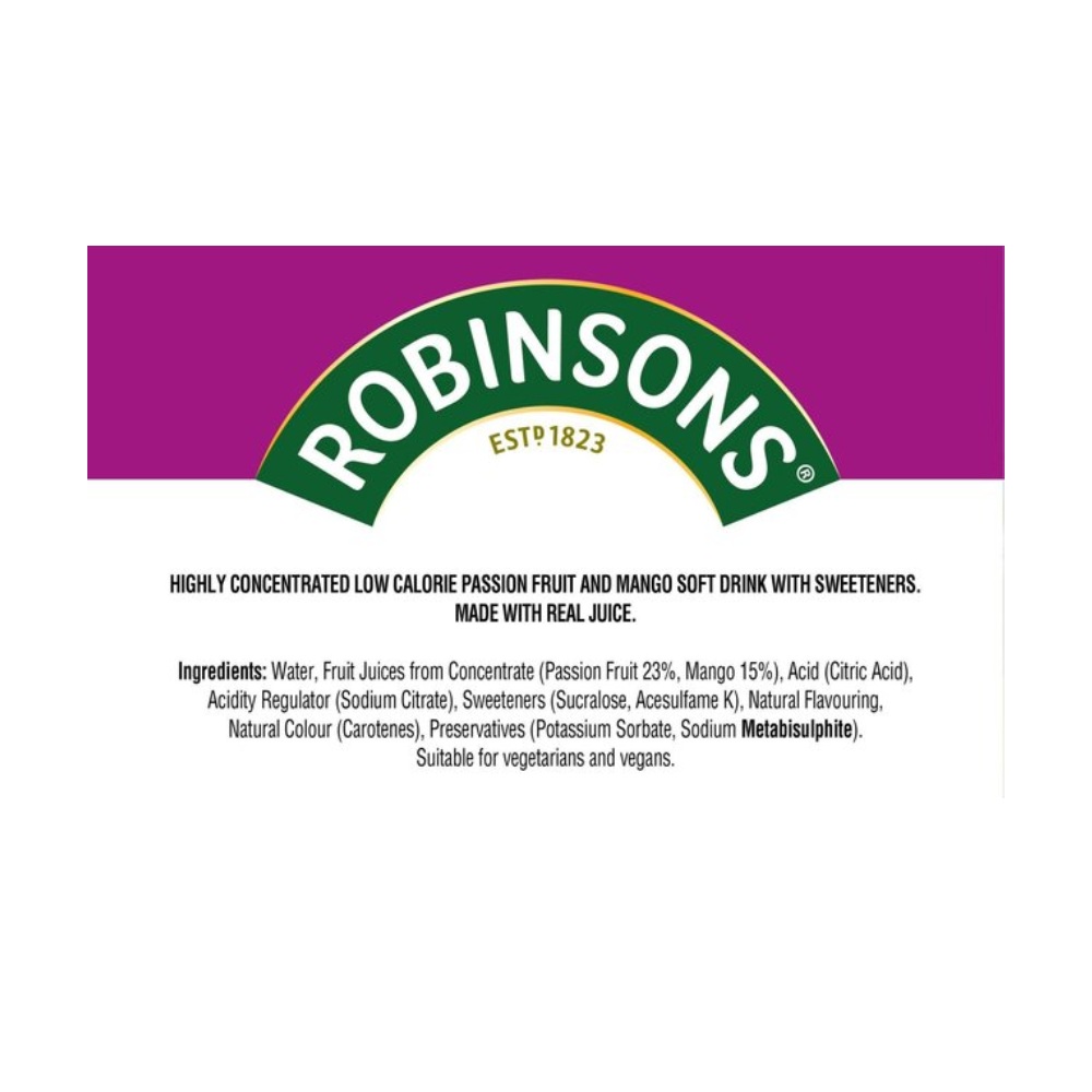Robinsons Mini Passion Fruit And Mango 66ml back image