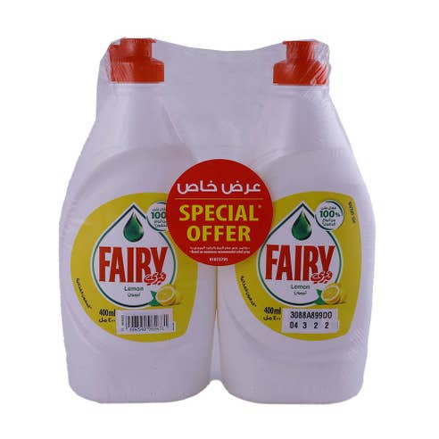 Fairy Lemon Dish Wash Liquid 2x400ml [Special Offer] 