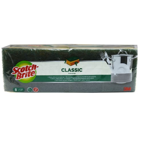 Scotch Brite Classic Scrub Sponge [8 Pieces] 