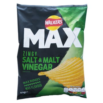Walkers Max Zingy Salt And Vinegar 50g 