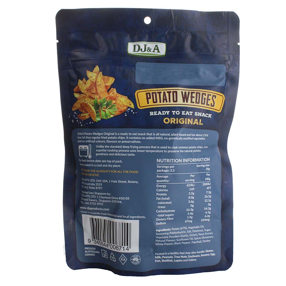 DJ&A Potato Wedges Original 100g - Bahrain Alosraonline store