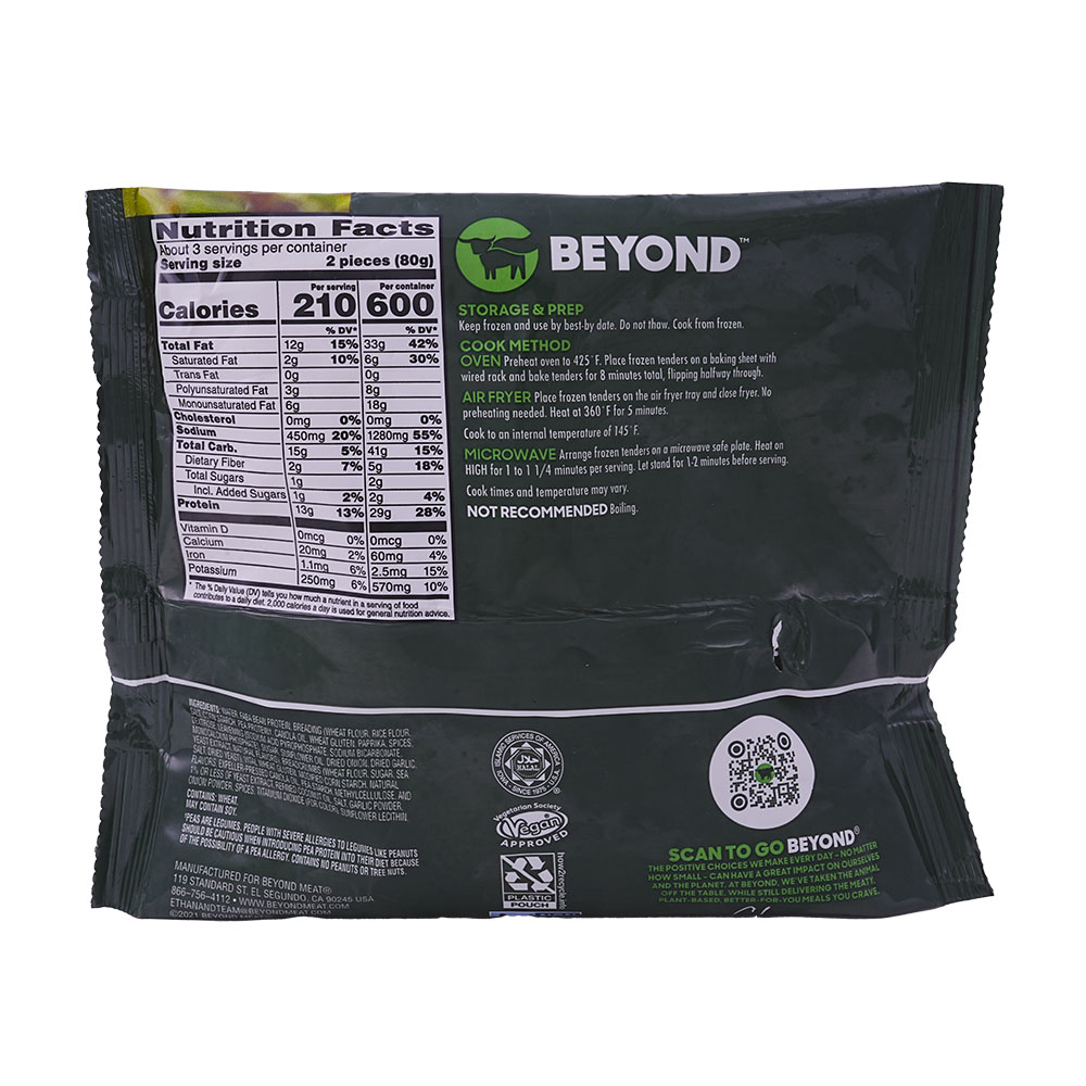 Beyond Chicken Tenders Plant-Based Breaded Tenders 226g back image