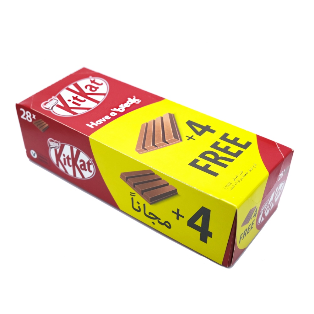 Nestle Kit Kat 4 Fingers Chocolate Bar 36.5g [28 Pieces] left side image