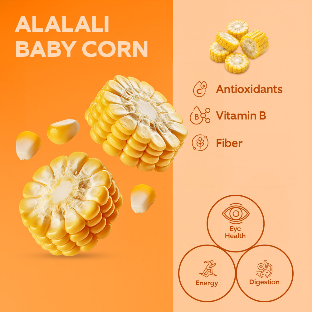 Alalali Baby Corn Cobs 200g lifestyle image