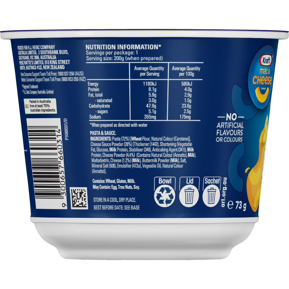 Kraft Mac & Cheese Easy Mac Classic Cheese 73g left side image