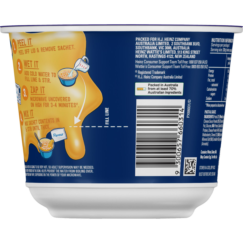 Kraft Mac & Cheese Easy Mac Classic Cheese 73g right side image
