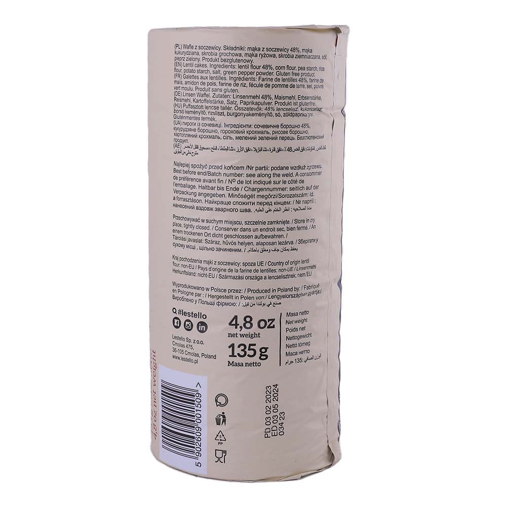 Lestello Lentil Rice Cakes 135g back image